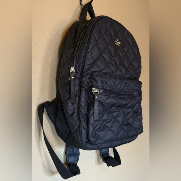 Kate Spade New York Womens Quilted Nylon Black Backpack - Picture 3 of 13